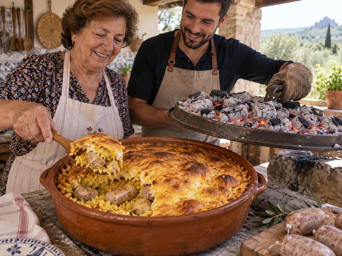 Sabor de tradición — Preparar el arroz con costra en familia, con blanquet y la costrera tradicional