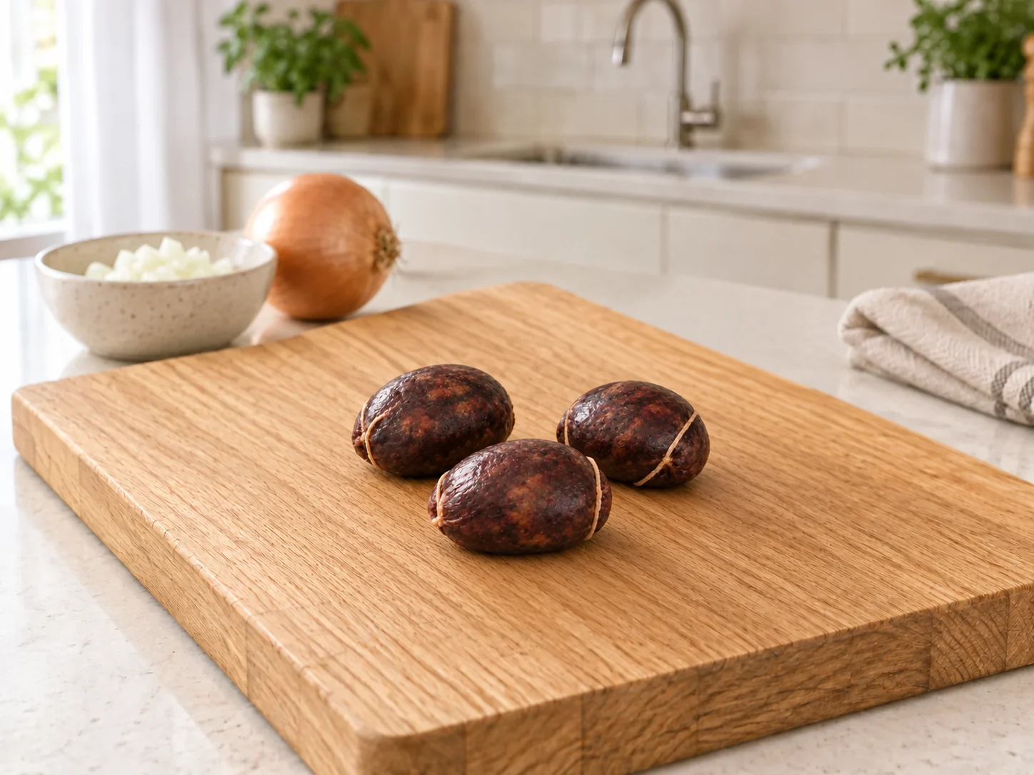 Morcilla de cebolla — Antes de cocinar